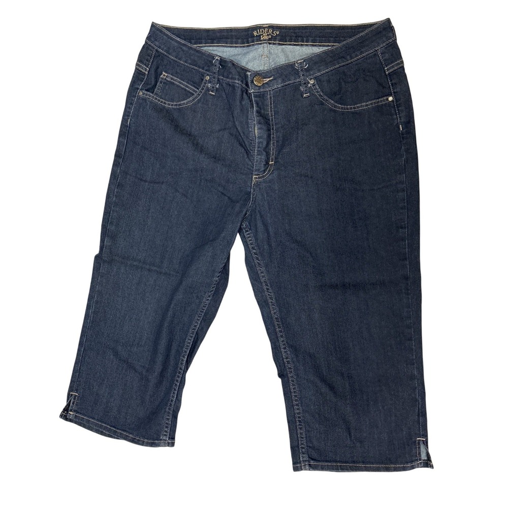 Riders by Lee Womens Dark Wash Denim Capri Cropped Jeans